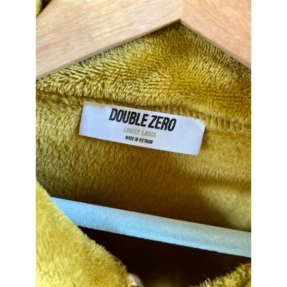 Double Zero Green Cropped Velour Half Zip Pullover - Picture 7 of 8